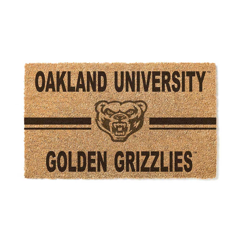 Team Coir Doormat Team Logo Oakland University Golden Grizzlies