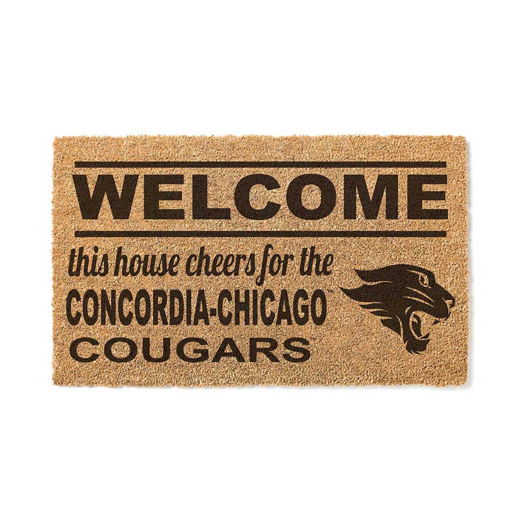 Team Coir Doormat Welcome Concordia University - Chicago Cougars