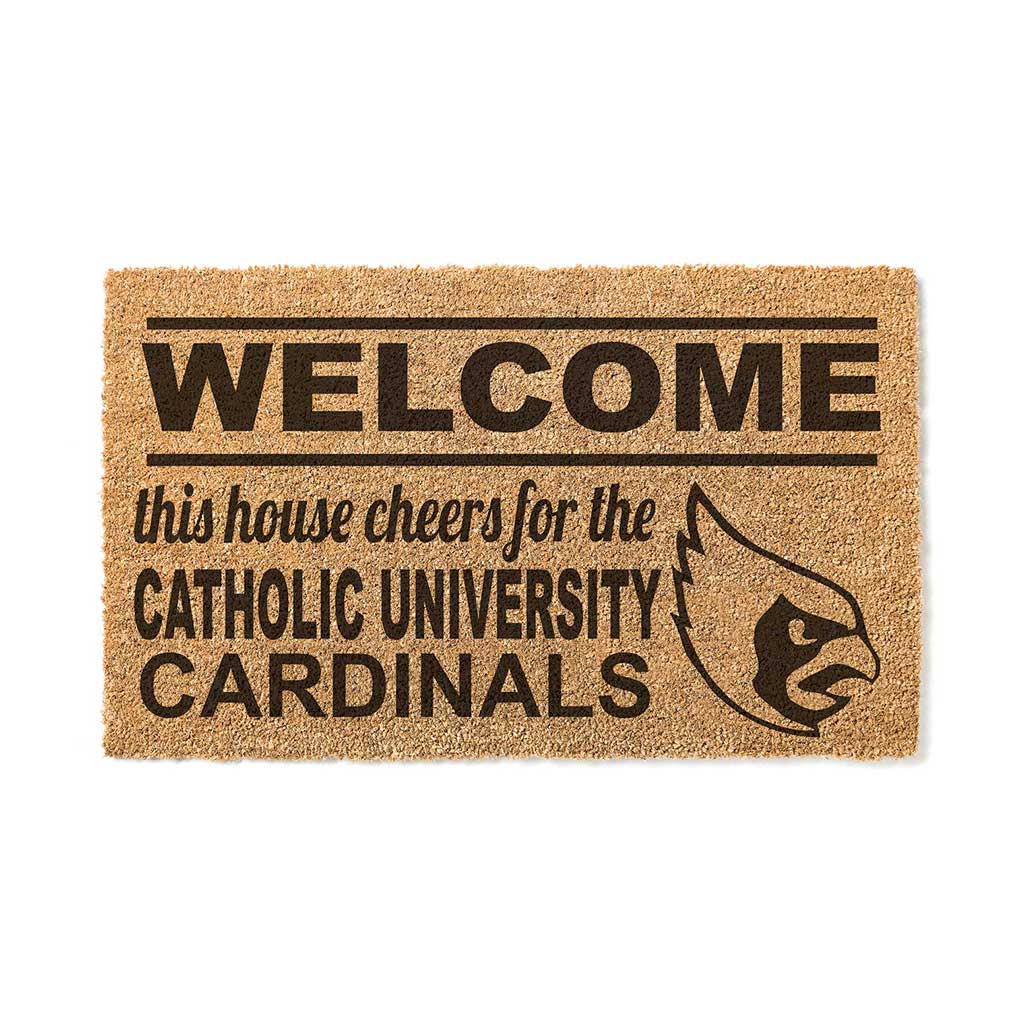 Team Coir Doormat Welcome The Catholic University of America Cardinals