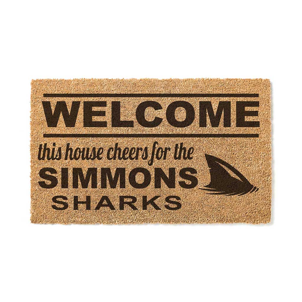 Team Coir Doormat Welcome Simmons College Sharks