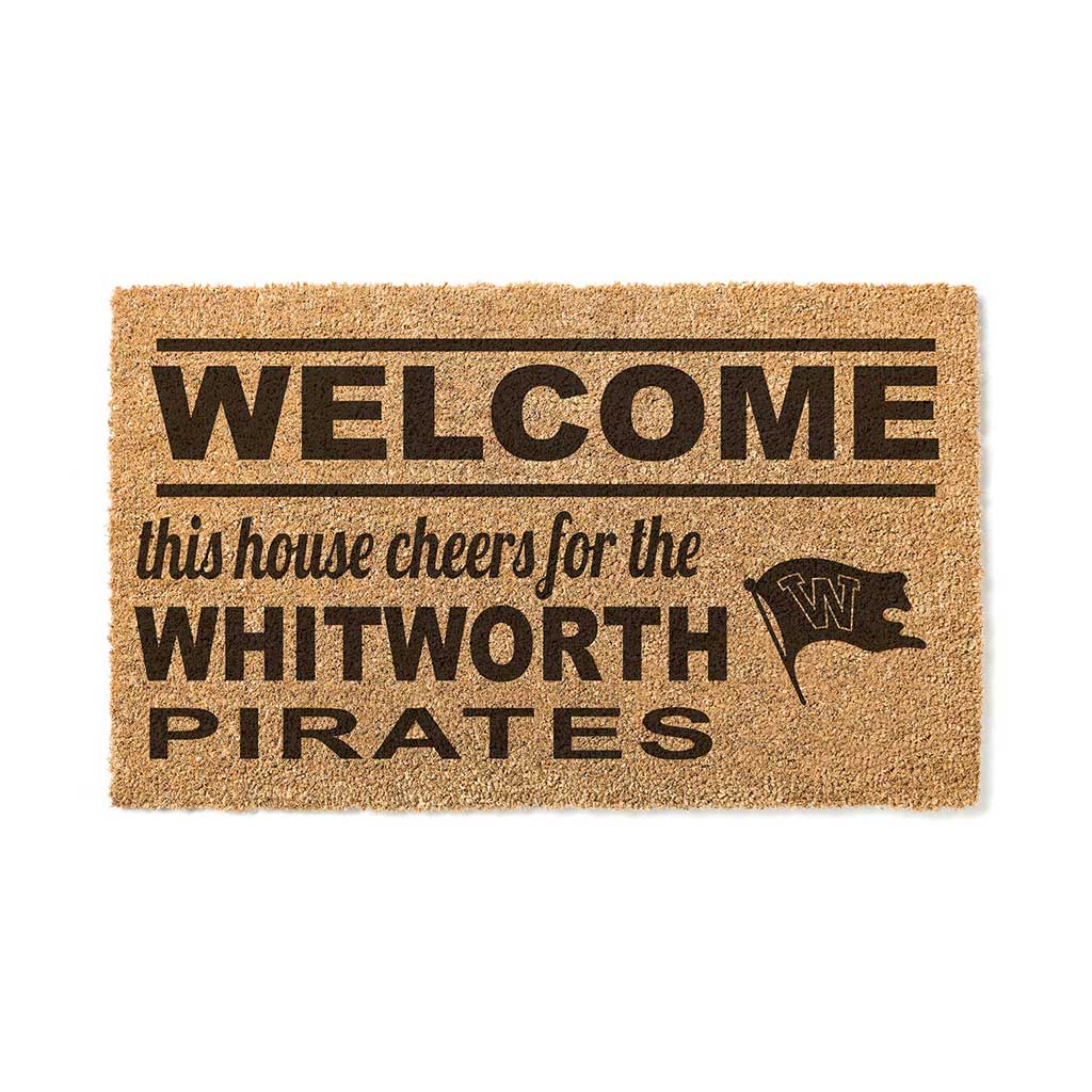 Team Coir Doormat Welcome Whitworth University Pirates