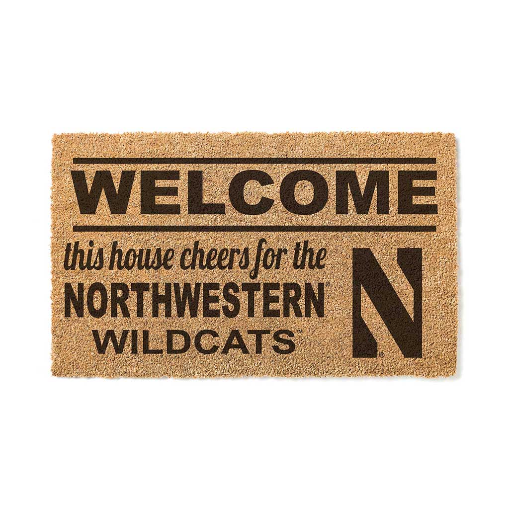 Team Coir Doormat Welcome Northwestern University - Chicago Wildcats