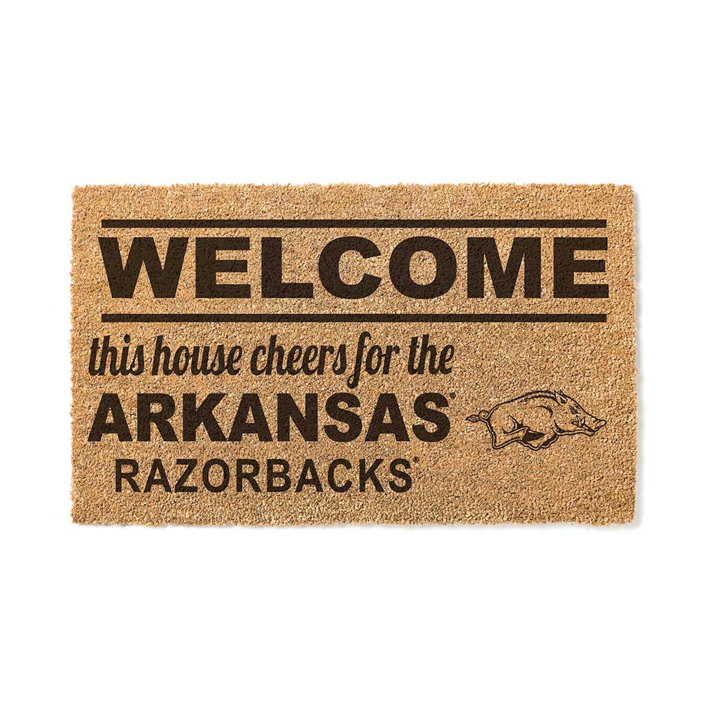 Team Coir Doormat Welcome Arkansas Razorbacks