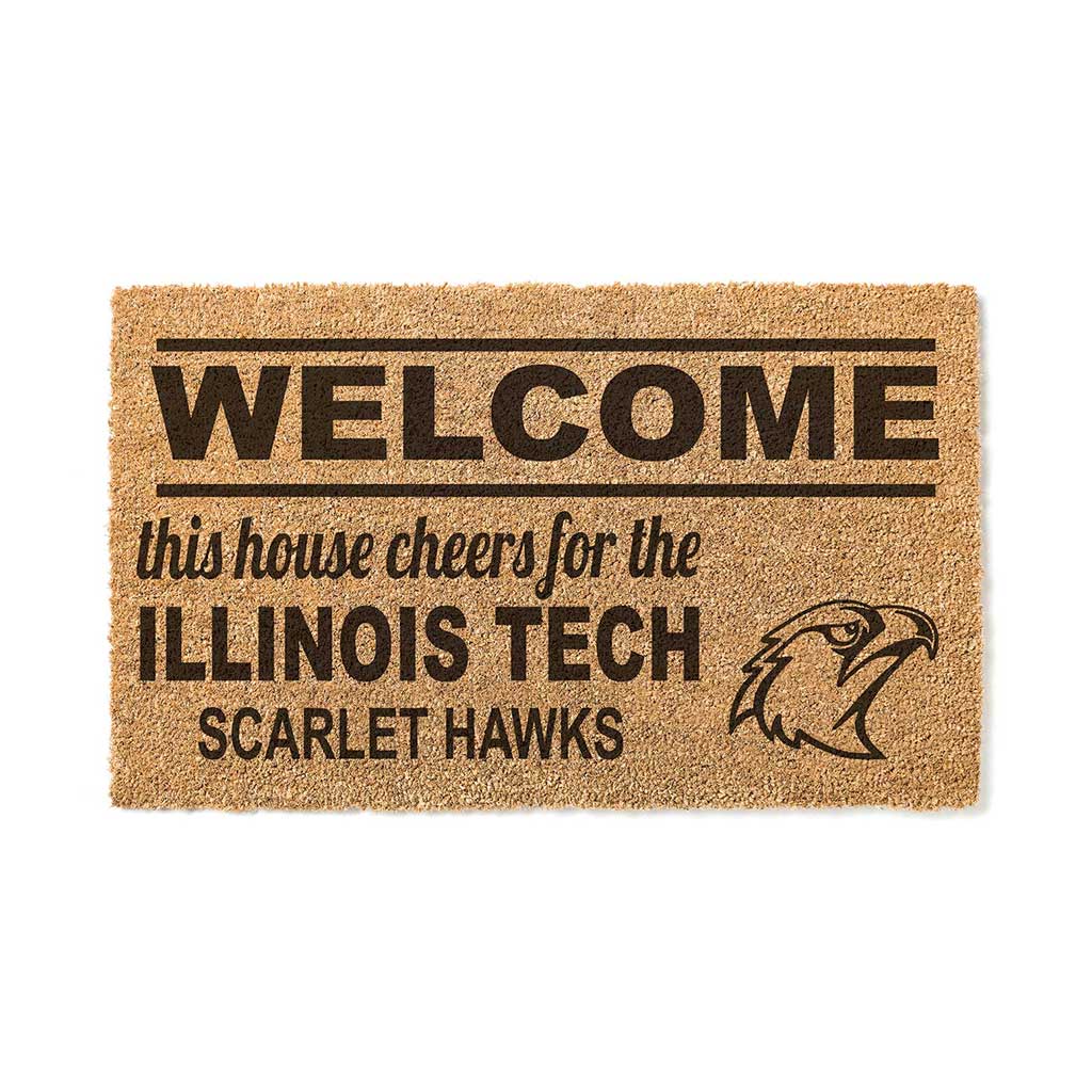 Team Coir Doormat Welcome Illinois Institute of Technology Scarlet Hawks