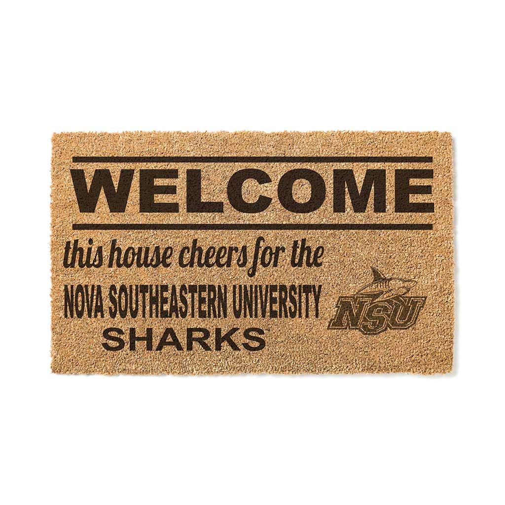 Team Coir Doormat Welcome Nova Southeastern University Sharks