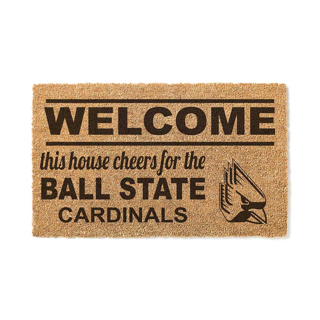 Team Coir Doormat Welcome Ball State Cardinals