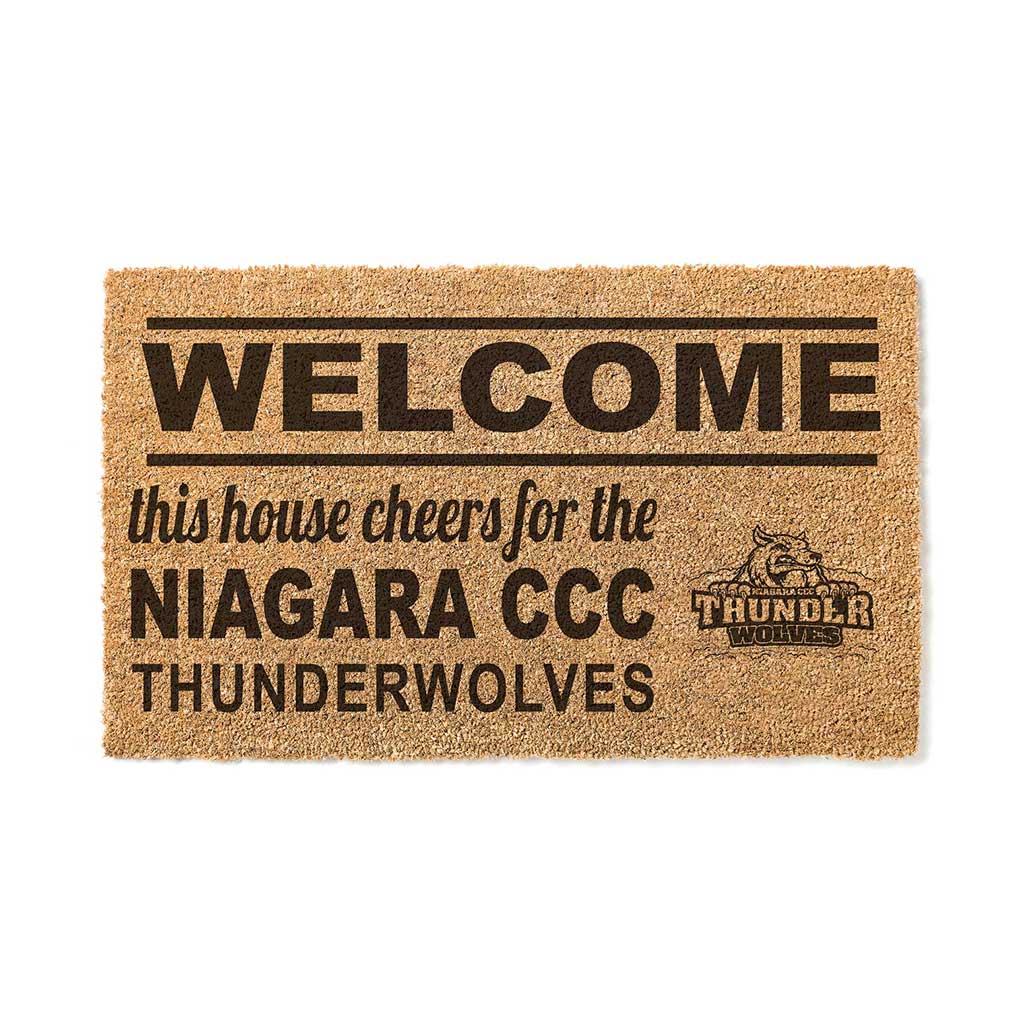 Team Coir Doormat Welcome Niagara County Community College Thunder Wolves