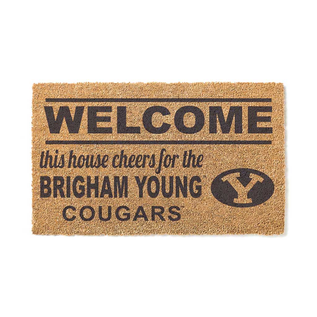 Team Coir Doormat Welcome Brigham Young Cougars