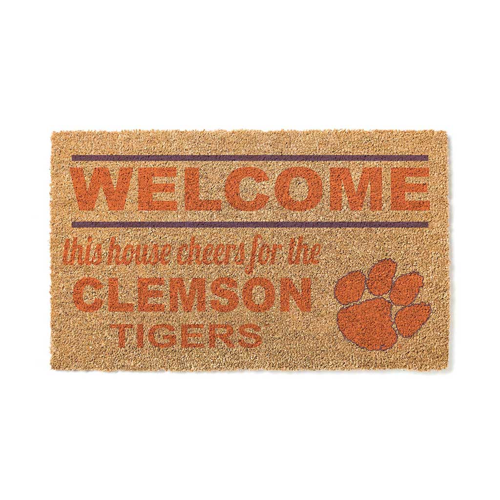 Team Coir Doormat Welcome Clemson Tigers