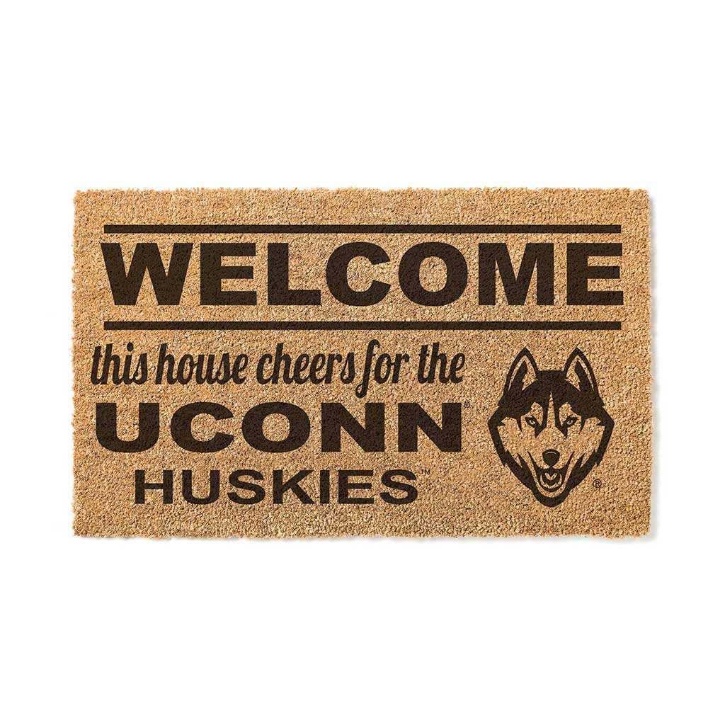 Team Coir Doormat Welcome Connecticut Huskies