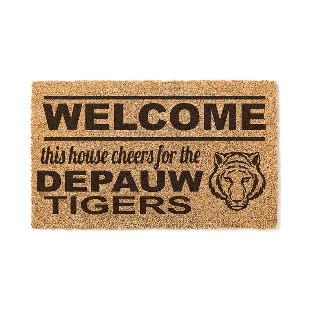 Team Coir Doormat Welcome Depauw Tigers