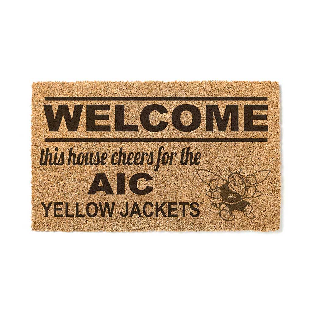 Team Coir Doormat Welcome American International College Yellow Jackets