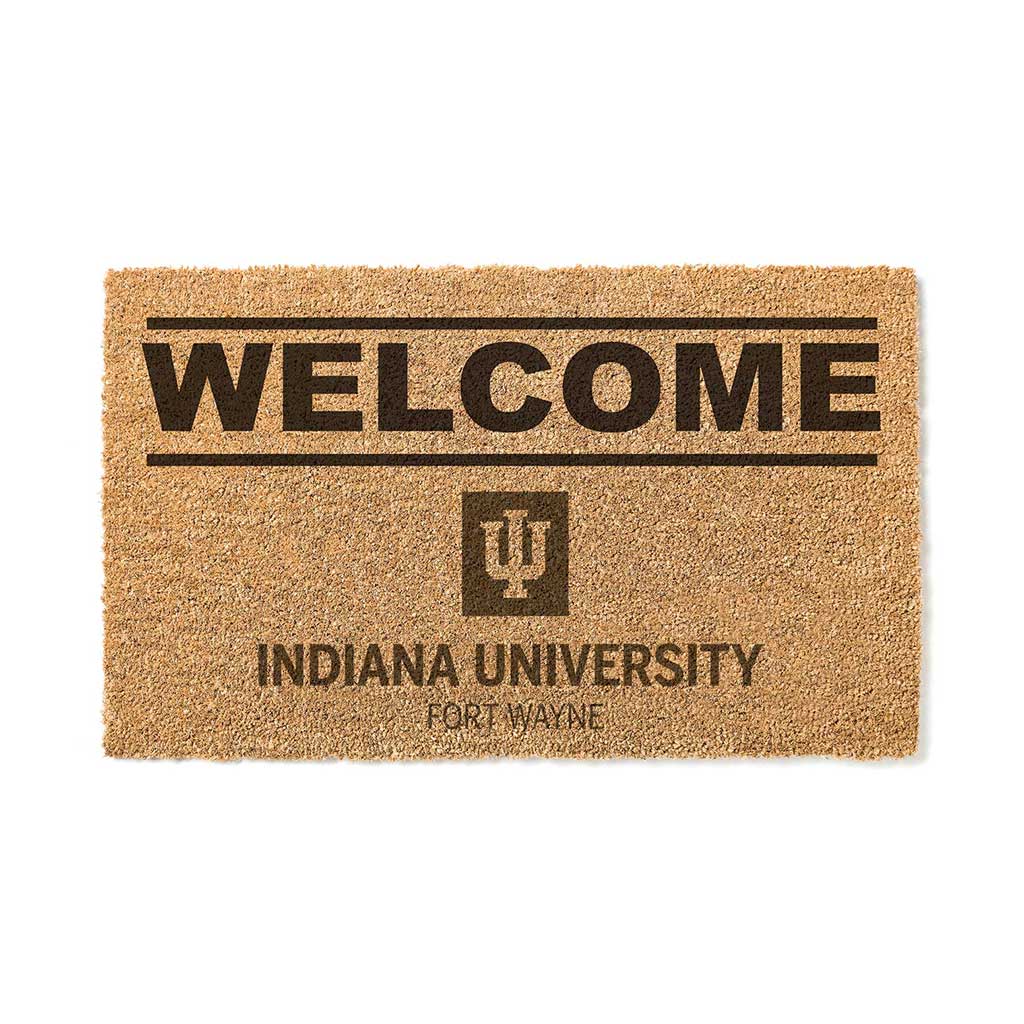 Team Coir Doormat Welcome Indiana University Fort Wayne Red Foxes