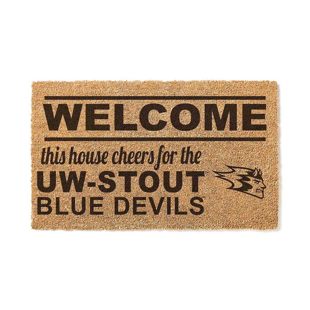 Team Coir Doormat Welcome University of Wisconsin Stout Blue Devils