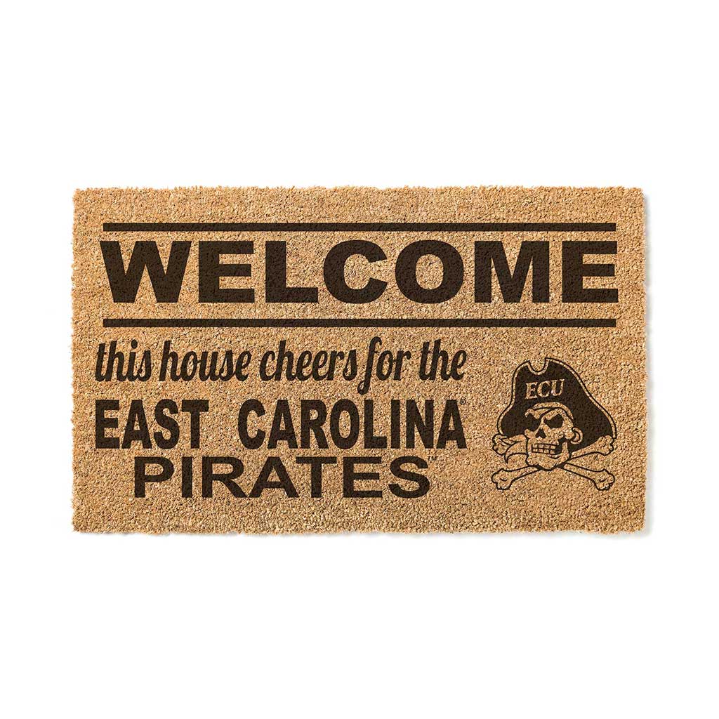 Team Coir Doormat Welcome East Carolina Pirates