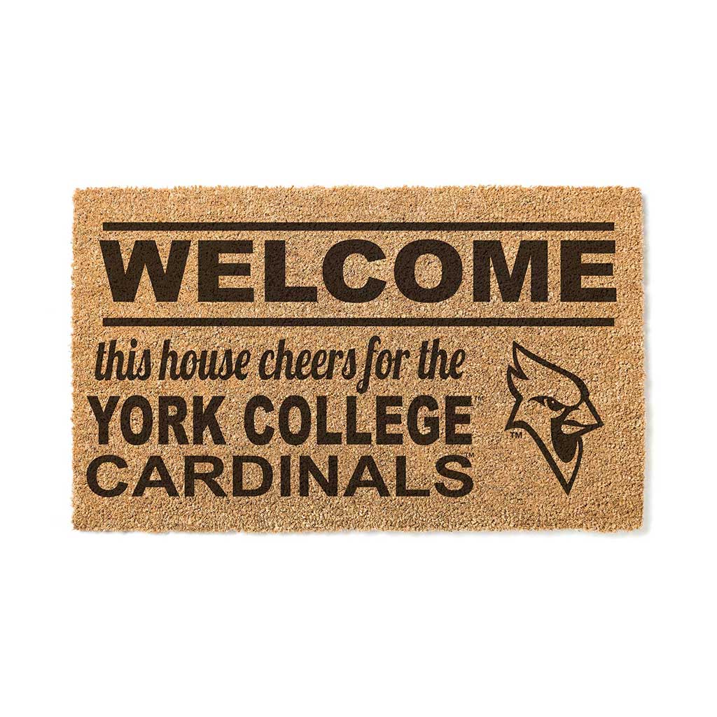 Team Coir Doormat Welcome York College Cardinals
