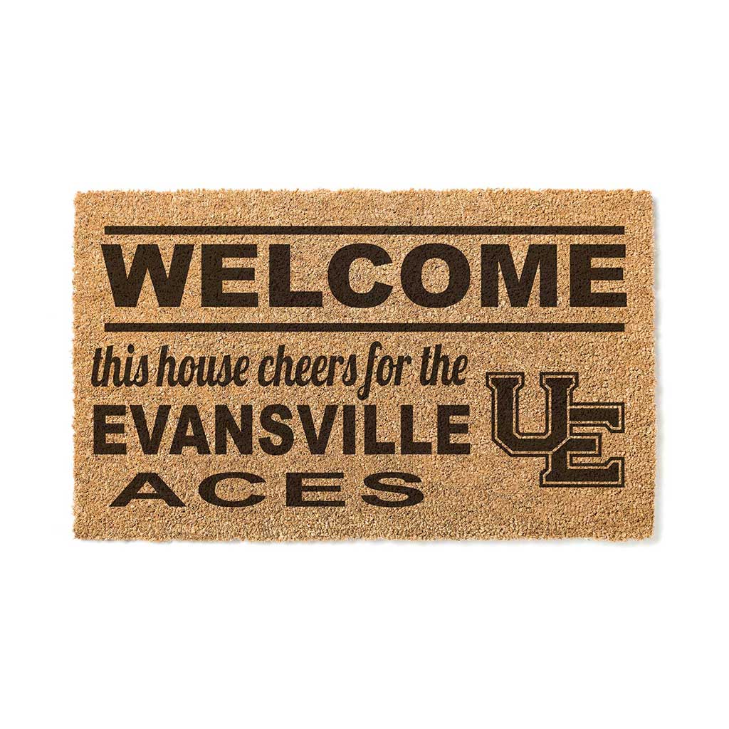 Team Coir Doormat Welcome Evansville Purple Aces