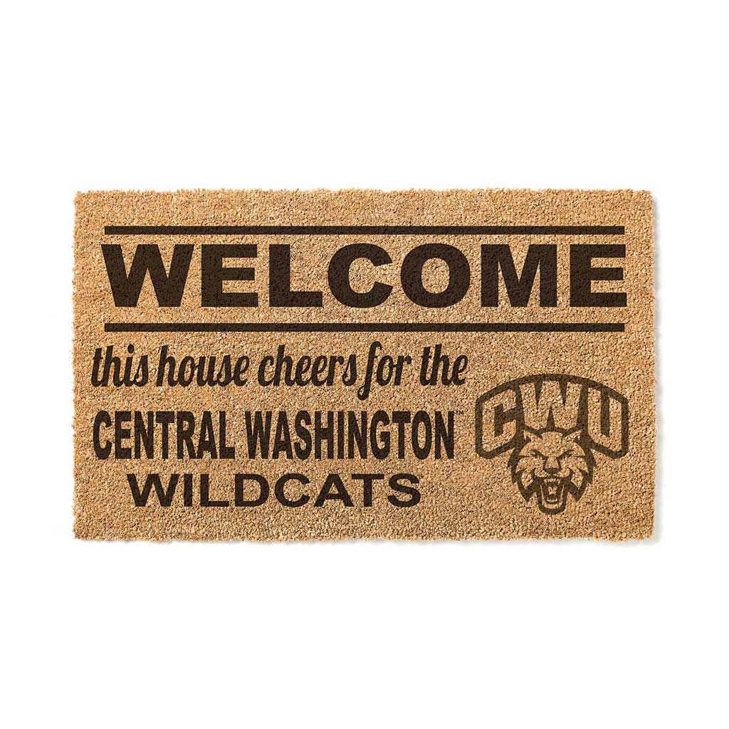Team Coir Doormat Welcome University of Central Washington Wildcats
