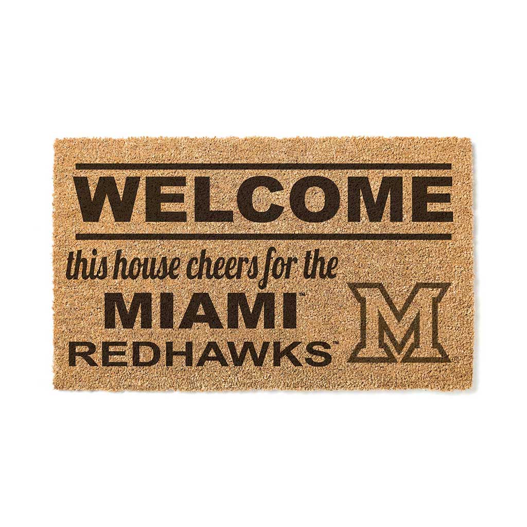 Team Coir Doormat Welcome Miami of Ohio Redhawks