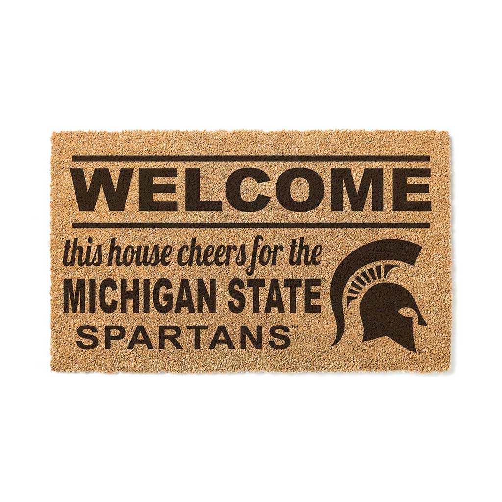 Team Coir Doormat Welcome Michigan State Spartans