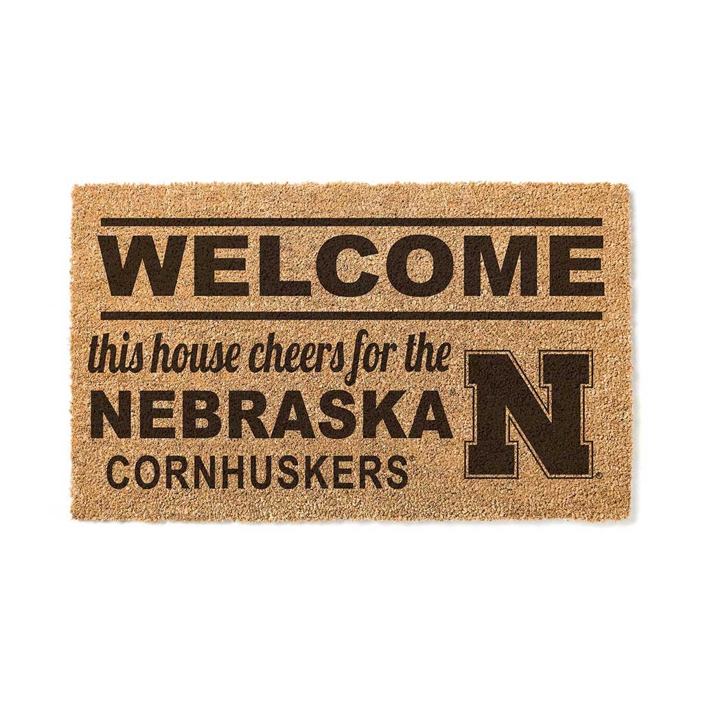 Team Coir Doormat Welcome Nebraska Cornhuskers