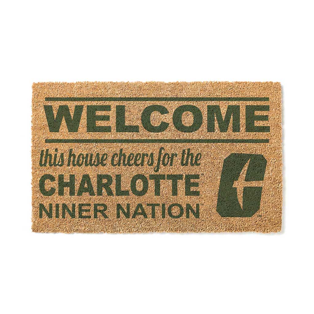 Team Coir Doormat Welcome North Carolina (Charlotte) 49ers