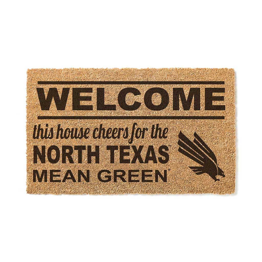 Team Coir Doormat Welcome North Texas Mean Green