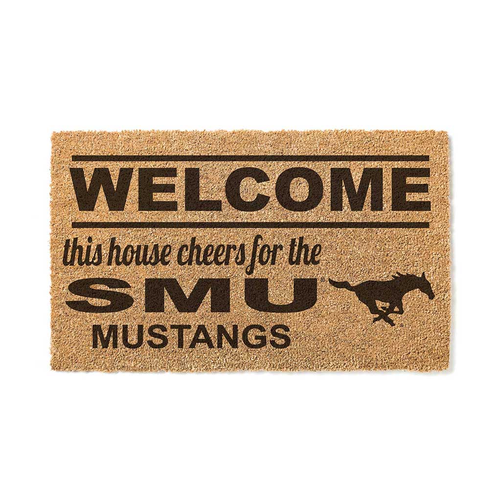 Team Coir Doormat Welcome Southern Methodist Mustangs