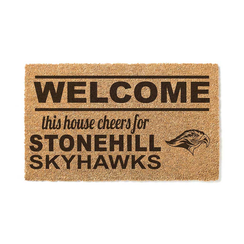 Team Coir Doormat Welcome Stonehill College Skyhawks