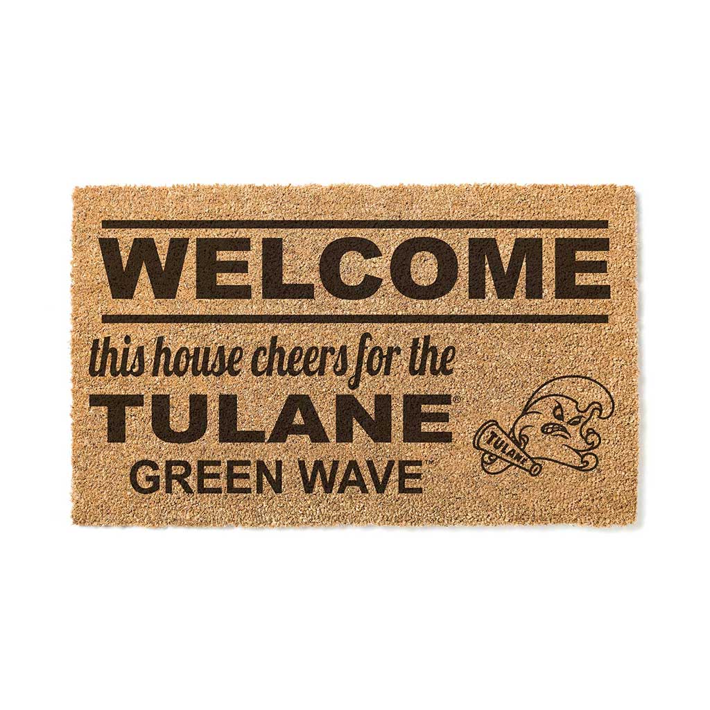 Team Coir Doormat Welcome Tulane Green Wave