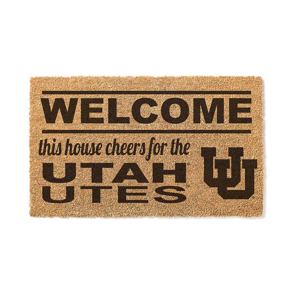 Team Coir Doormat Welcome Utah Running Utes Alt. Logo