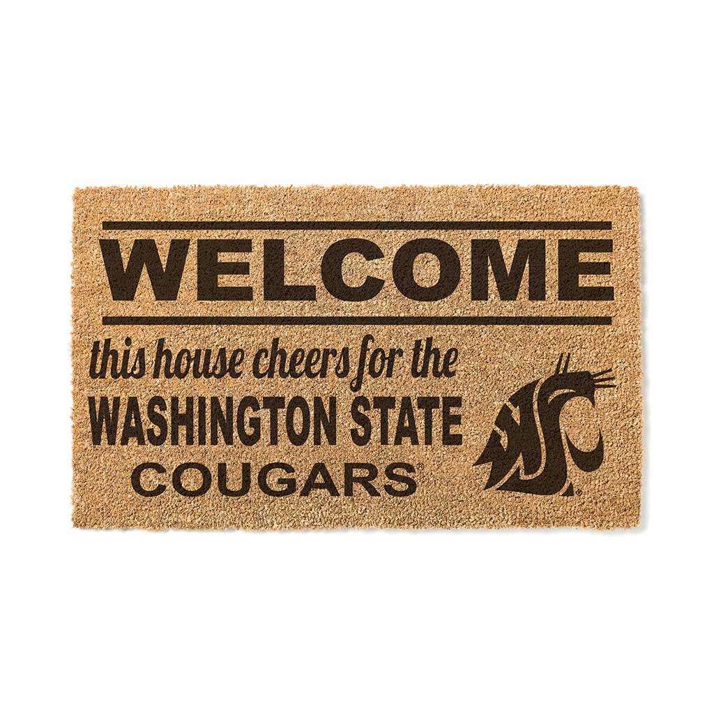 Team Coir Doormat Welcome Washington State Cougars