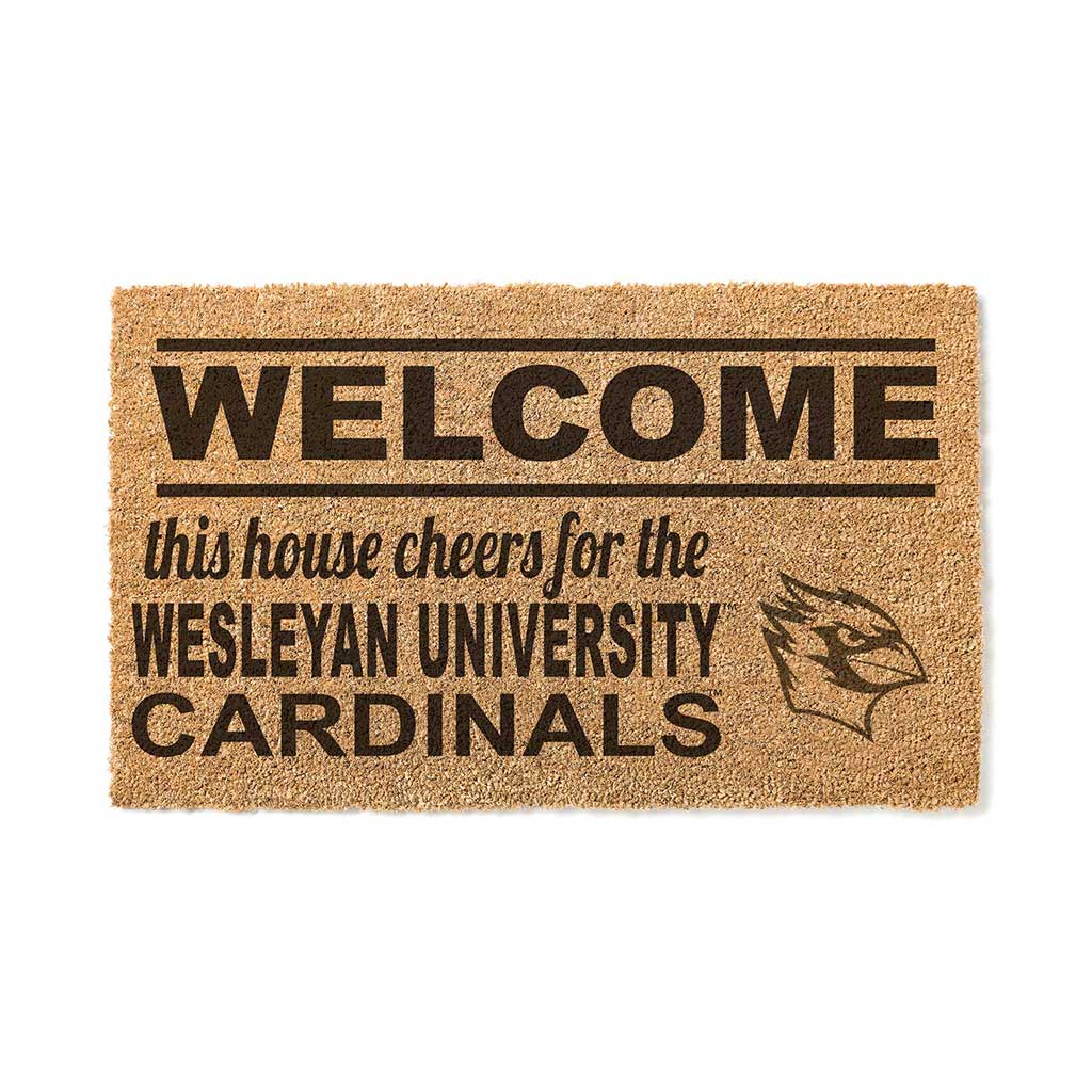 Team Coir Doormat Welcome Wesleyan University Cardinals