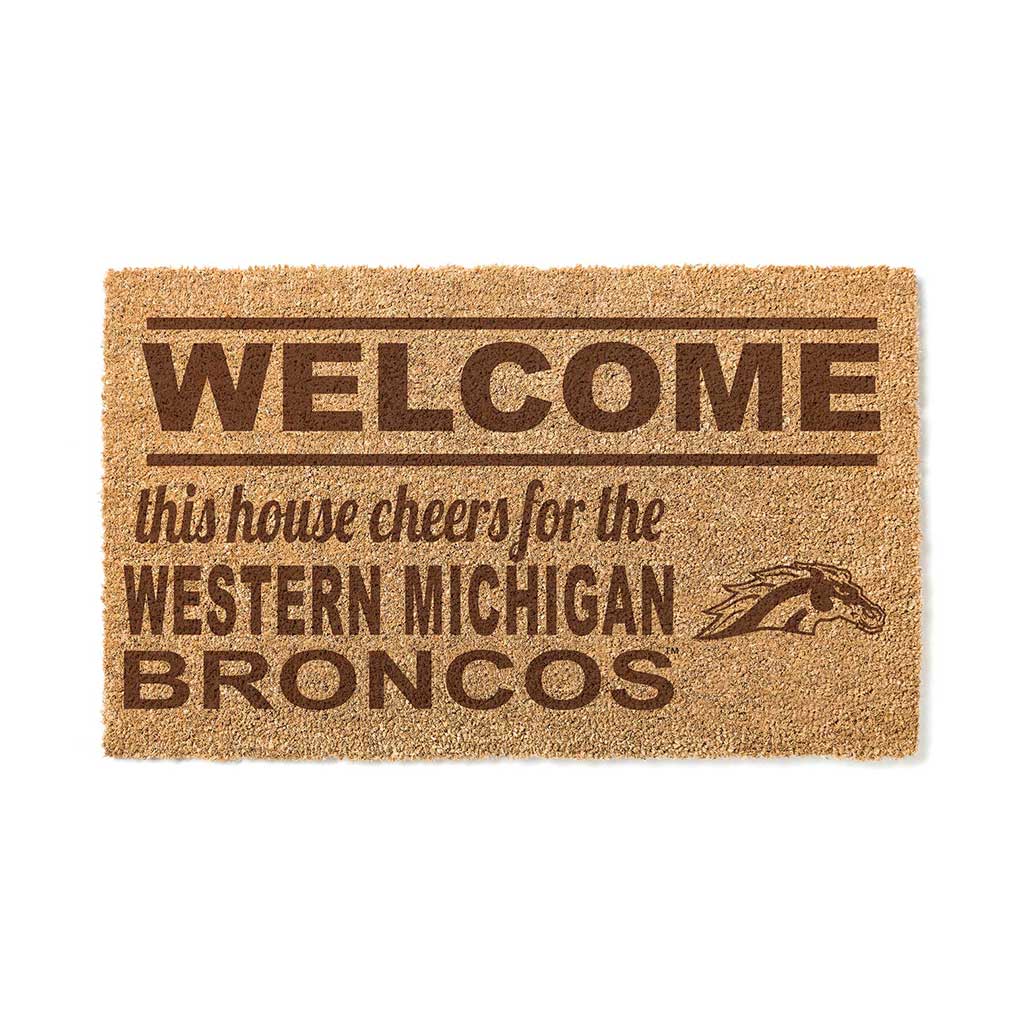 Team Coir Doormat Welcome Western Michigan Broncos