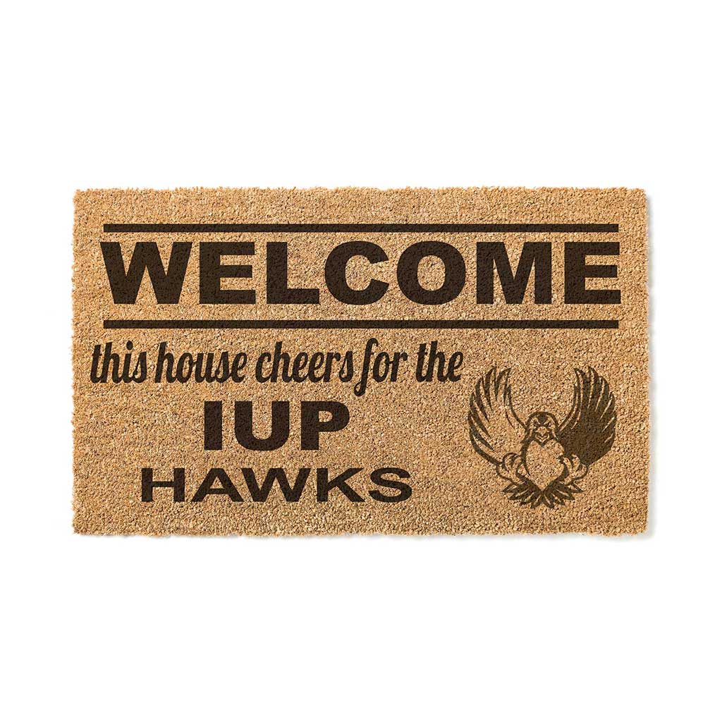 Team Coir Doormat Welcome Indiana University of Pennsylvania Crimson Hawks