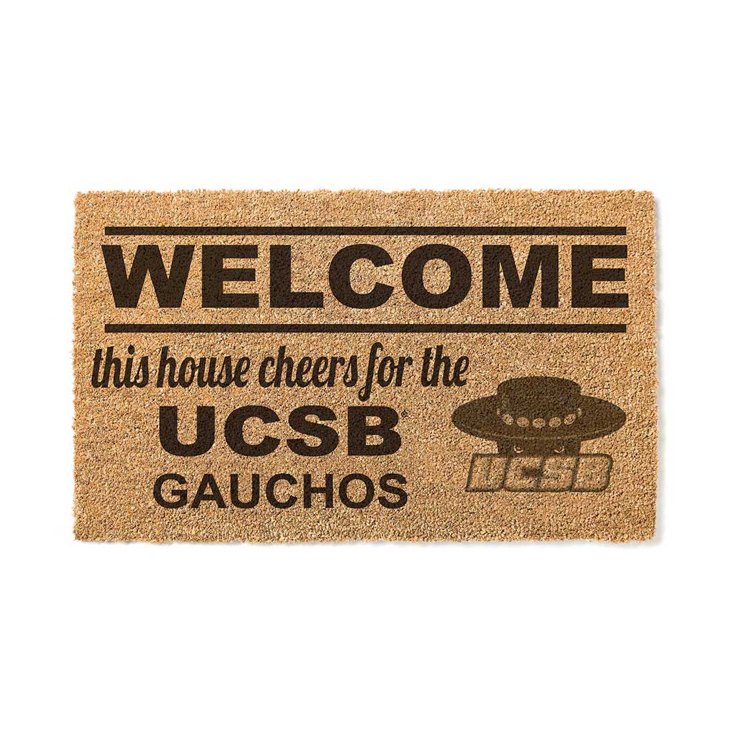 Team Coir Doormat Welcome University of California Santa Barbra Gauchos