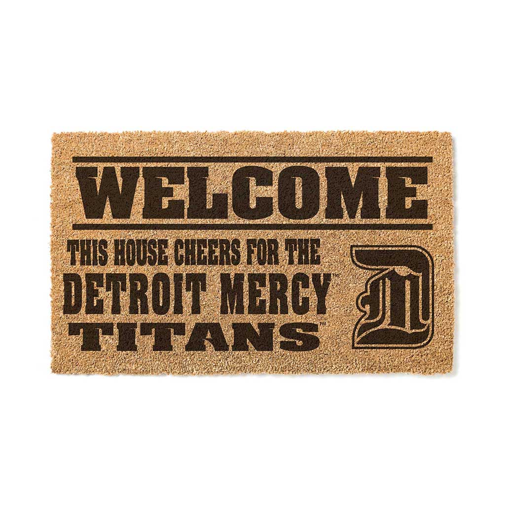 Team Coir Doormat Welcome Detroit Mercy Titans