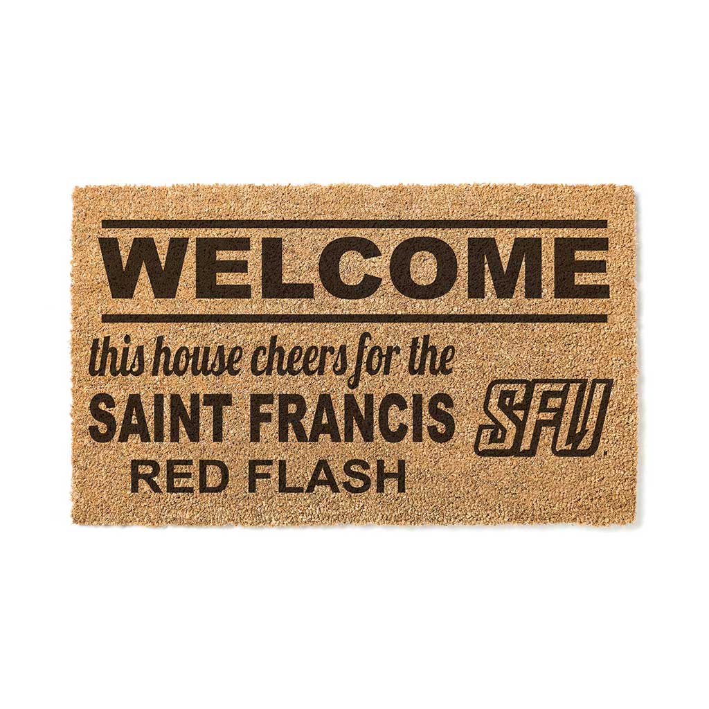 Team Coir Doormat Welcome Saint Francis Red Flash