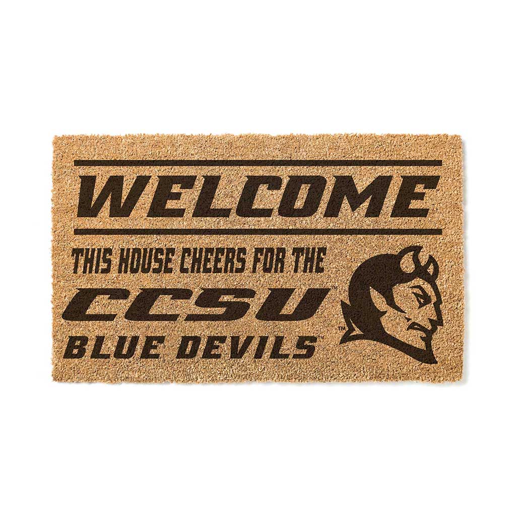 Team Coir Doormat Welcome Central Connecticut State Blue Devils