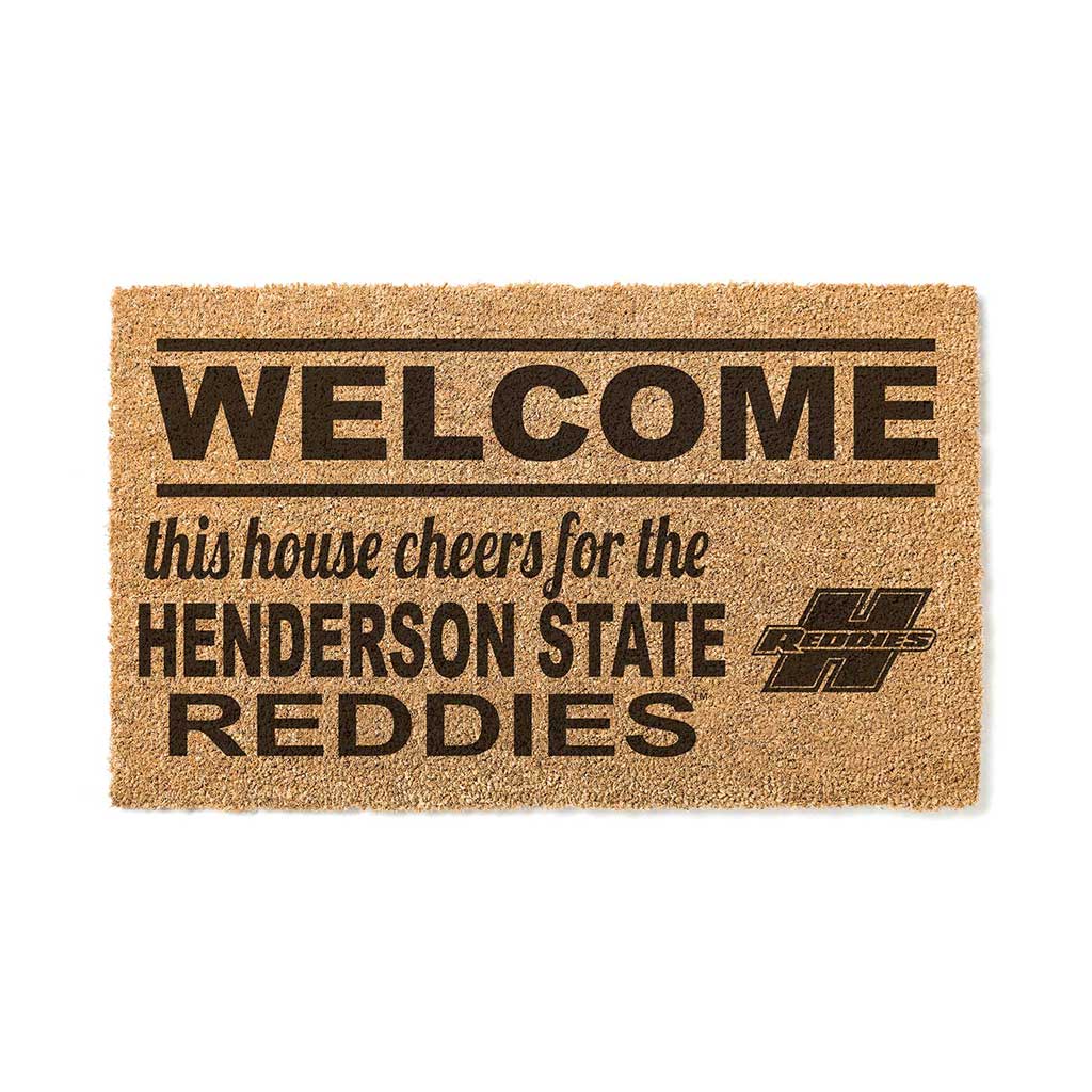 Team Coir Doormat Welcome Henderson State University Reddies