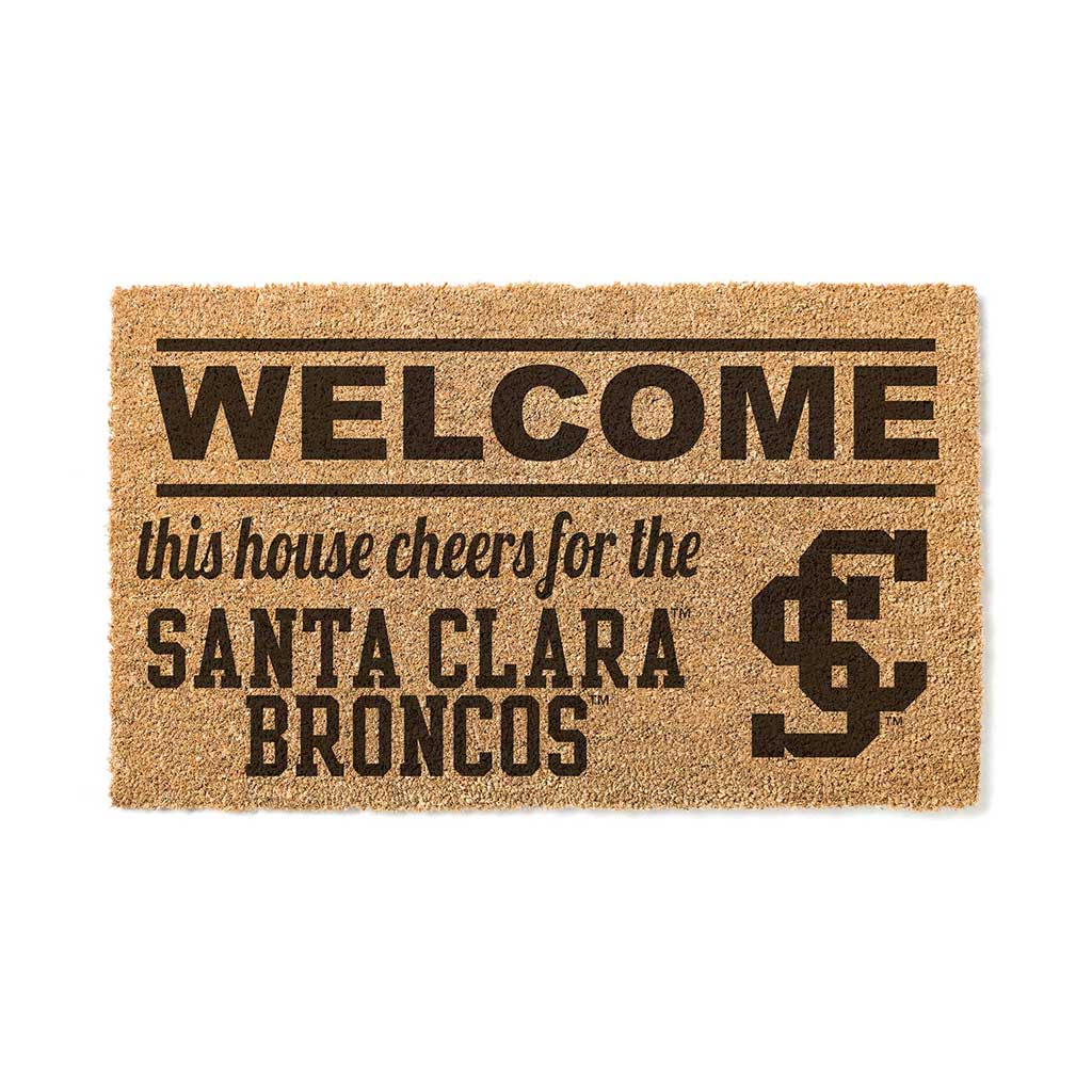 Team Coir Doormat Welcome Santa Clara Broncos