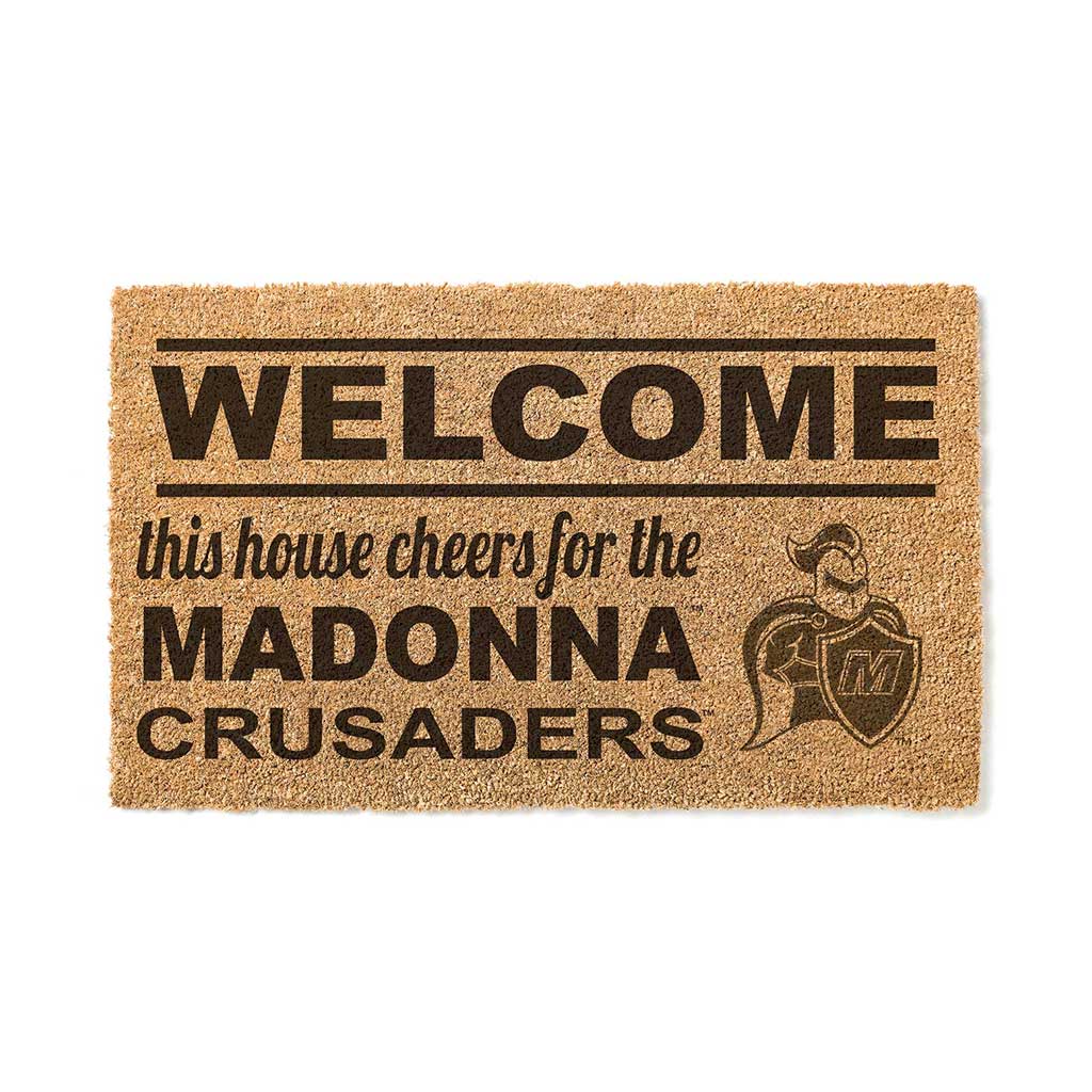 Team Coir Doormat Welcome Madonna University CRUSADERS