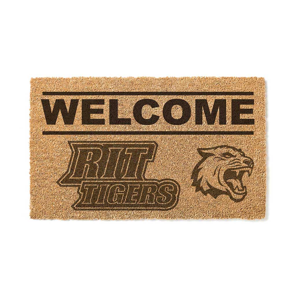 Team Coir Doormat Welcome Rochester Institute of Technology Tigers