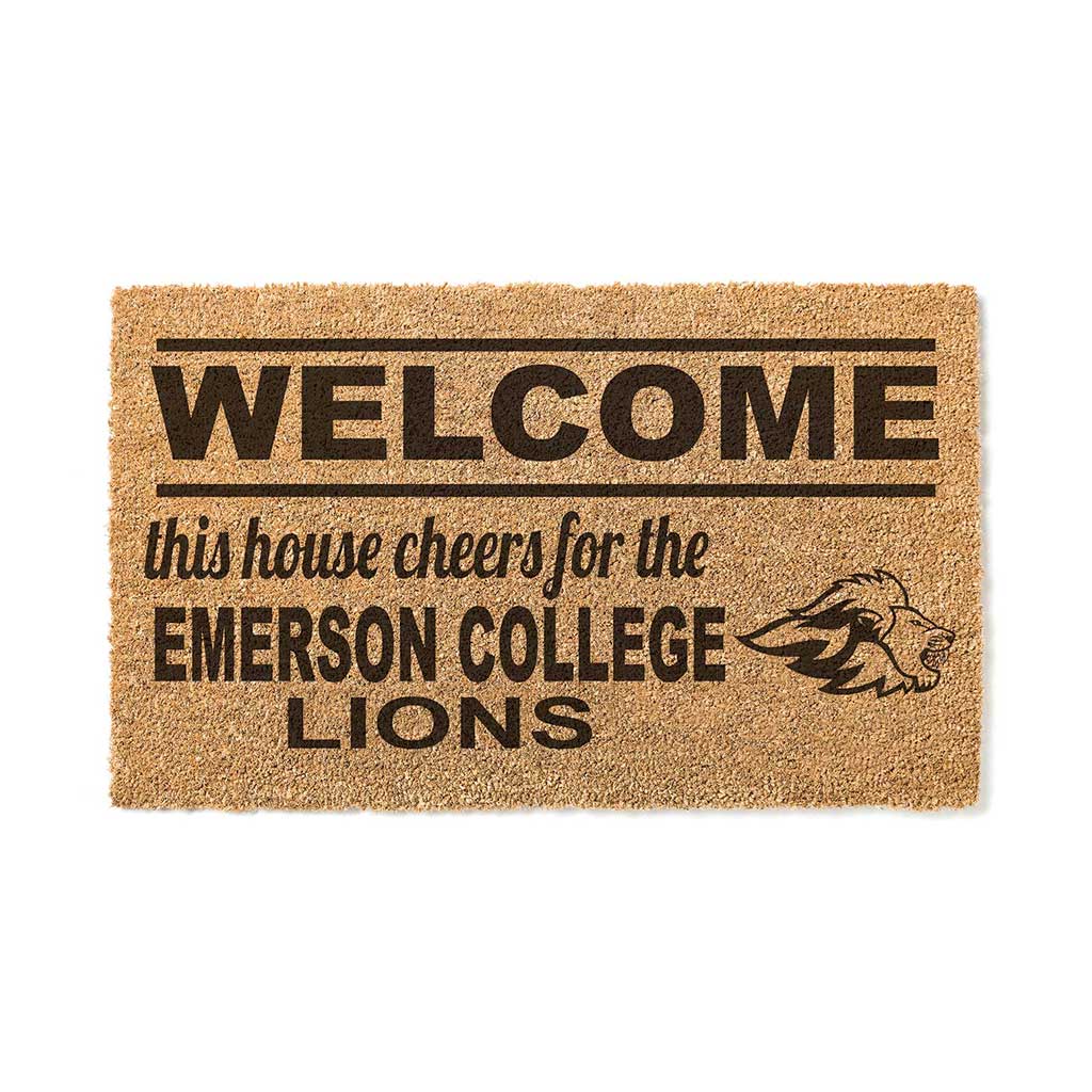 Team Coir Doormat Welcome Emerson College Lions