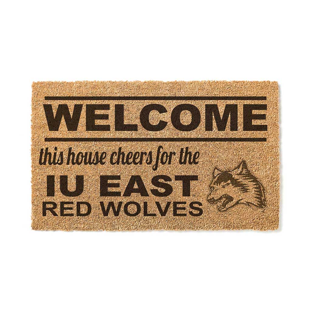 Team Coir Doormat Welcome Indiana University East Red Wolves