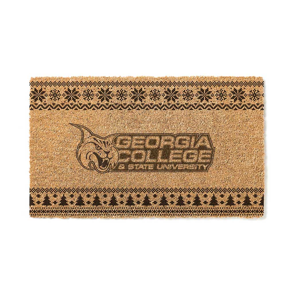 Team Coir Doormat Holiday Logo Georgia College Bobcats