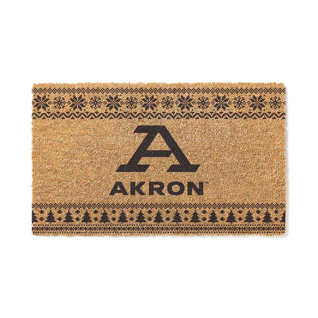 Team Coir Doormat Holiday Logo Akron Zips