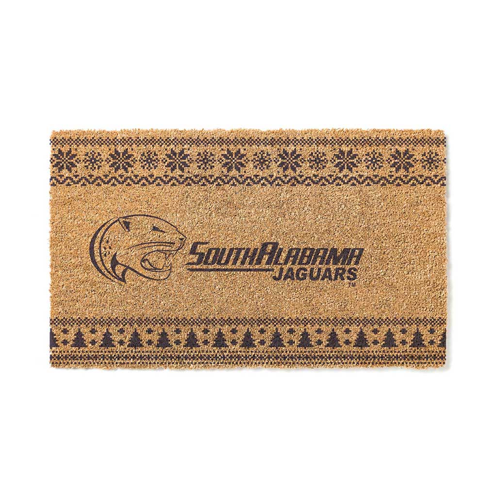 Team Coir Doormat Holiday Logo University of Southern Alabama Jaguars