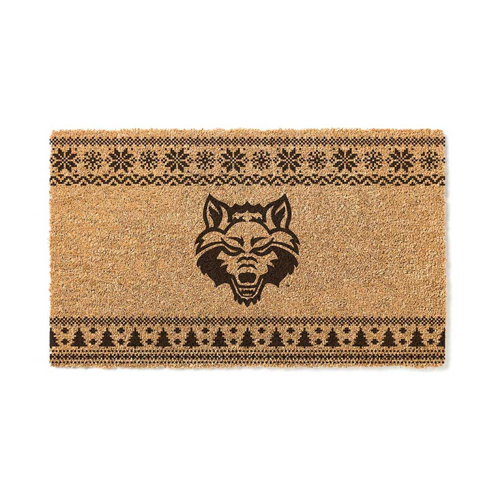 Team Coir Doormat Holiday Logo Arkansas State Red Wolves