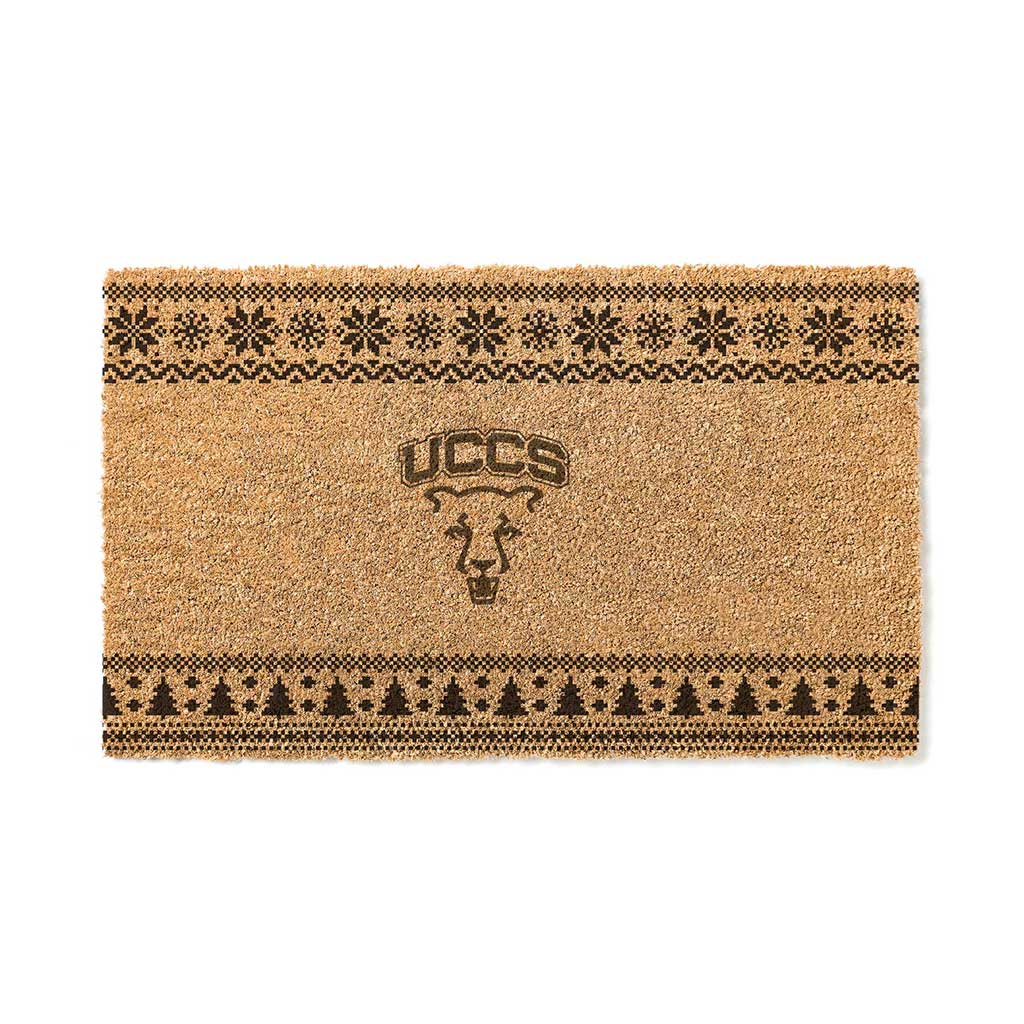 Team Coir Doormat Holiday Logo University of Colorado - Colorado Springs Mountains Lions